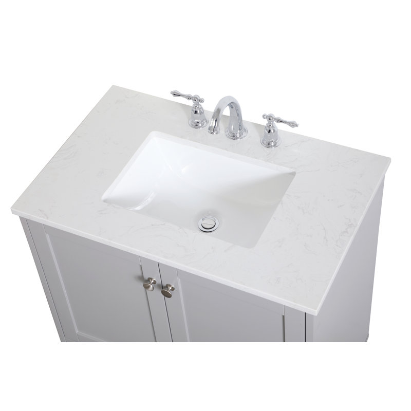 Mercury Row® Aleta 30'' Single Bathroom Vanity with Engineered Marble